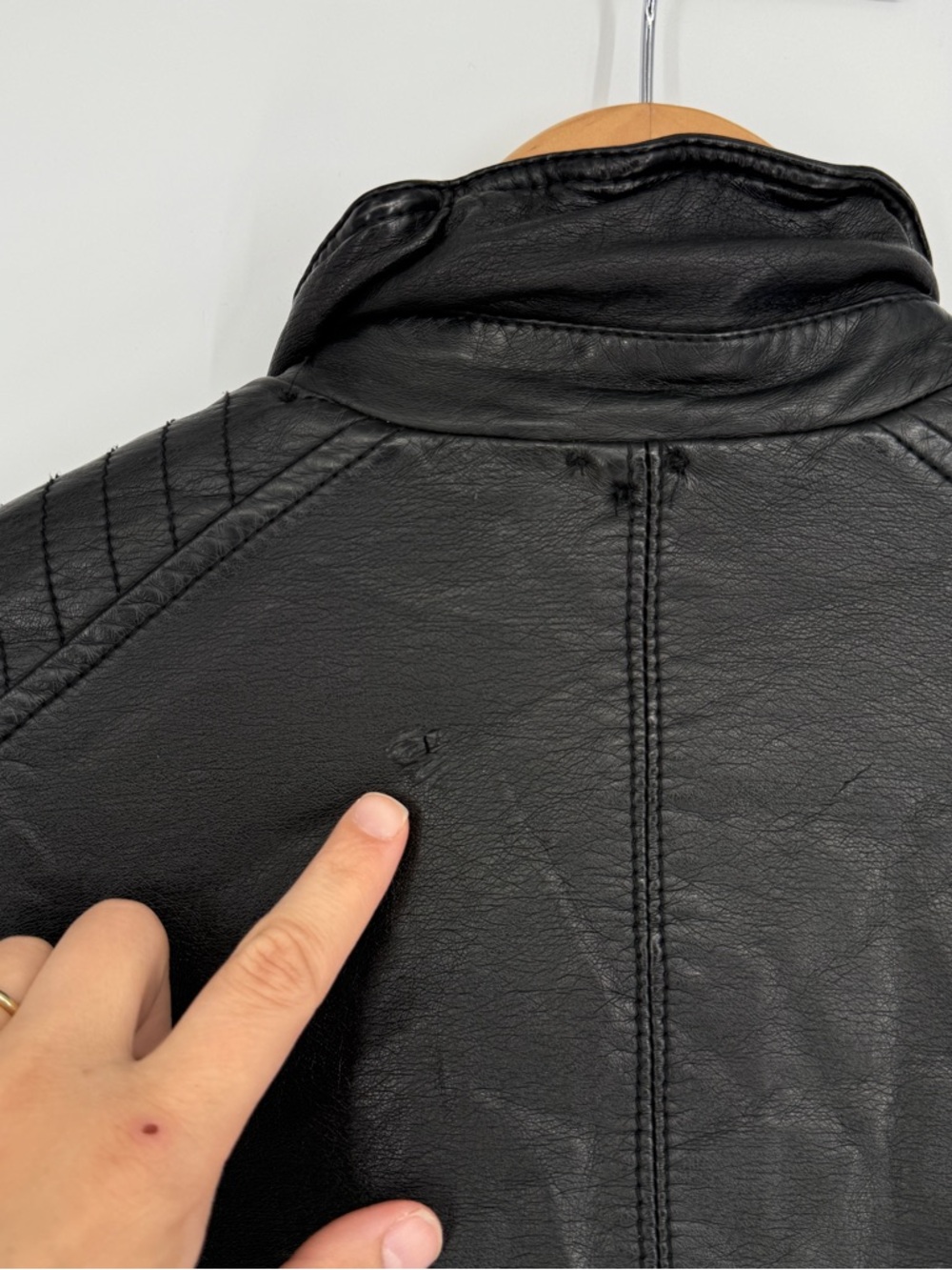 Free People Vegan Leather Moto Jacket Size S - Picture 8 of 8